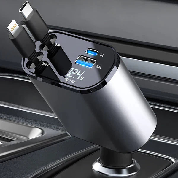 Retractable Charge™ 4-in-1 Car Hub