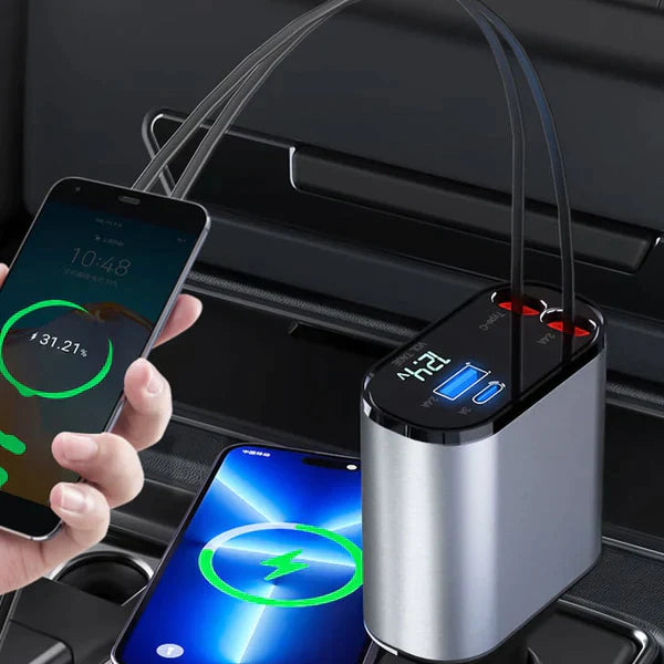 Retractable Charge™ 4-in-1 Car Hub