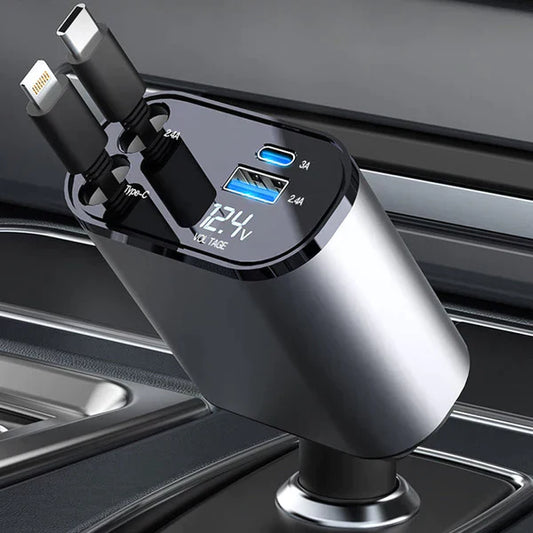 Retractable Charge™ 4-in-1 Car Hub